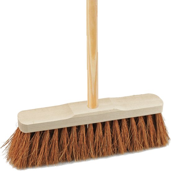 Sorex Bezem binnen - kokos - 40 cm - steel 140 cm - zachte bezem - kamerveger van Sorex