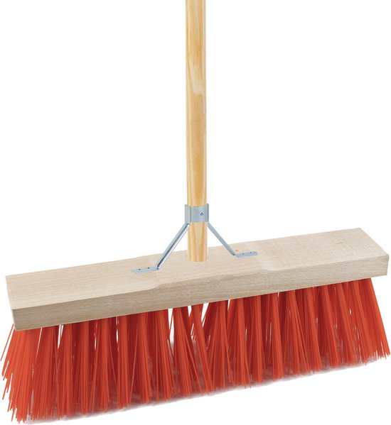 Sorex Bezem buiten - 32 cm - steel 150 cm - incl. stokhouder - harde bezem - straatbezem van Sorex