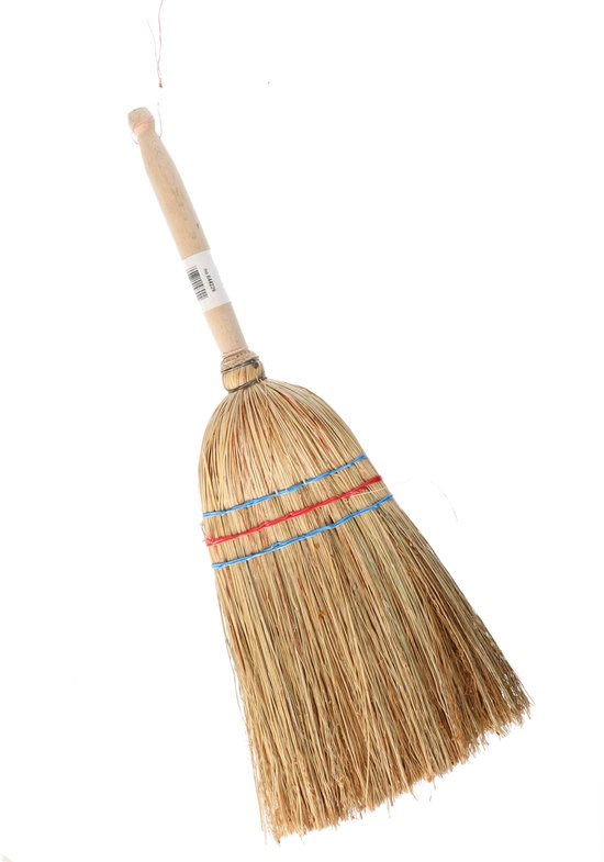 Sorex Mini Handbezem - Stro - 53 x 22 cm - met houten steel handvat - Vegen - Schoonmaken - Binnen/buiten van Sorex