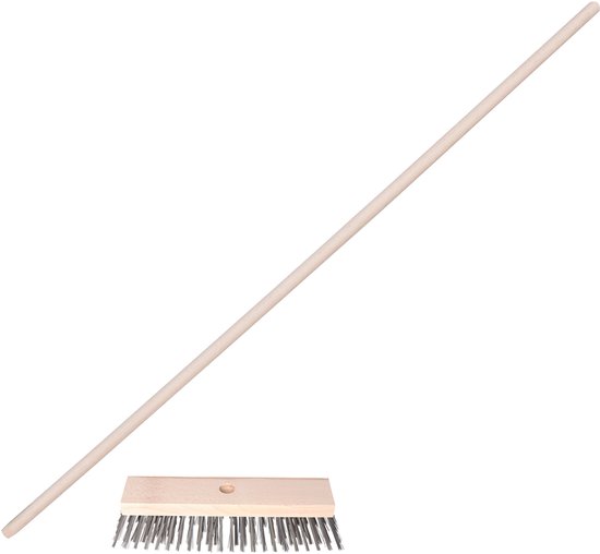 Sorex Staaldraad bezem - kop 30 cm - steel 140 cm - onkruid bezem - buiten