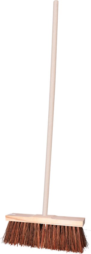 Sorex Straatbezem Natural voor buiten - Bezemkop 40 cm - met natuurvezels mix - Houten steel 120 cm van Sorex