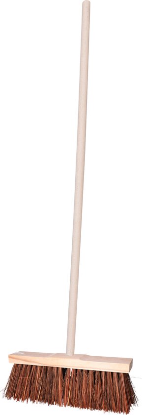Sorex Straatbezem Natural voor buiten - Bezemkop 40 cm - met natuurvezels mix - Houten steel 130 cm van Sorex