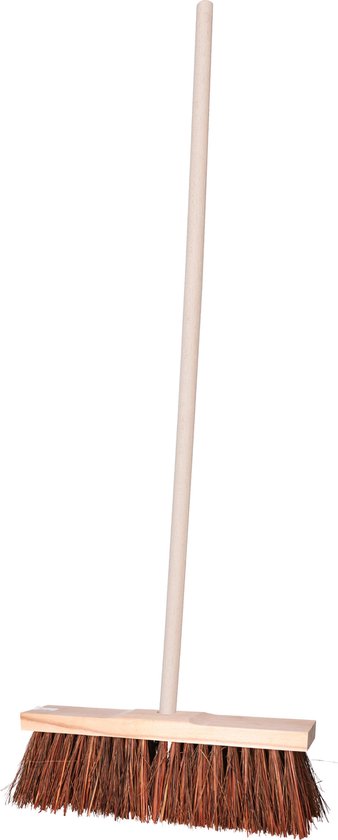 Sorex Straatbezem Natural voor buiten - Bezemkop 50 cm - met natuurvezels mix - Houten steel 120 cm van Sorex