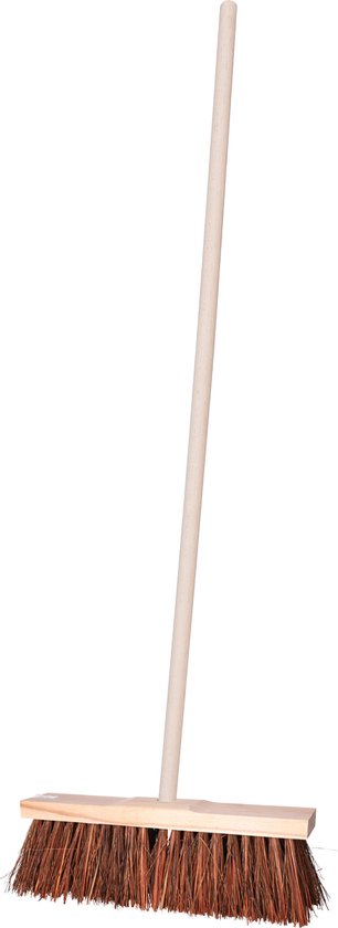 Sorex Straatbezem Natural voor buiten - Bezemkop 50 cm - met natuurvezels mix - Houten steel 139 cm van Sorex