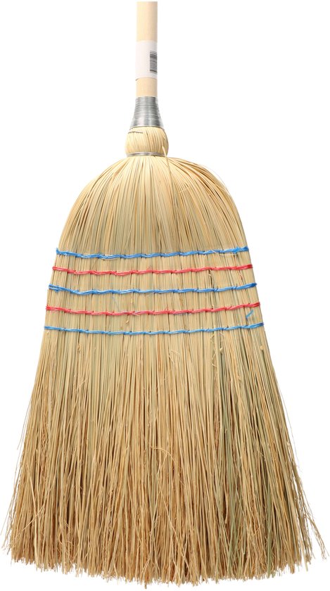 Sorex Stro bezem met houten Steel - 150 cm - binnen bezem - veel haren van Merkloos	
