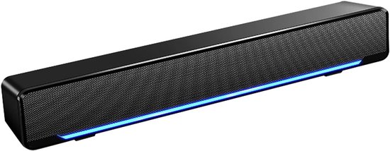 Soundbar, Wired Stereo soundbar muziekspeler Bass Surround soundbox 3,5 mm ingang voor desktop/laptop/TV/smartphone/tablet/MP3/MP4