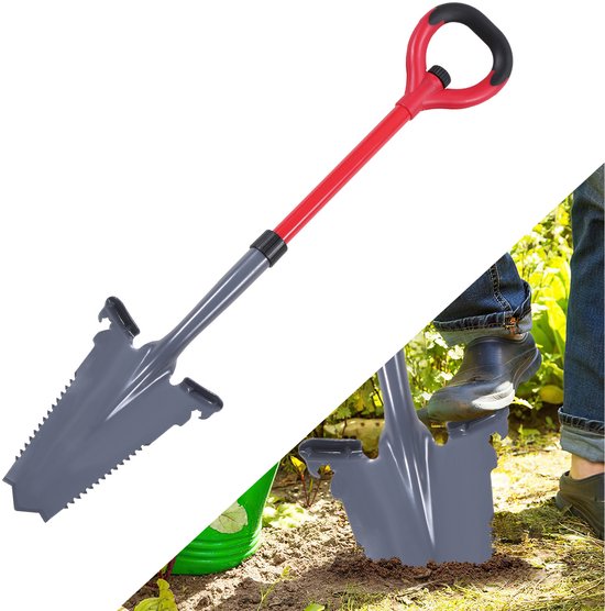 Spade demonteerbaar in 4 delen voor compacte opberging een krachtige tuinspade 2 stuks van Merkloos	