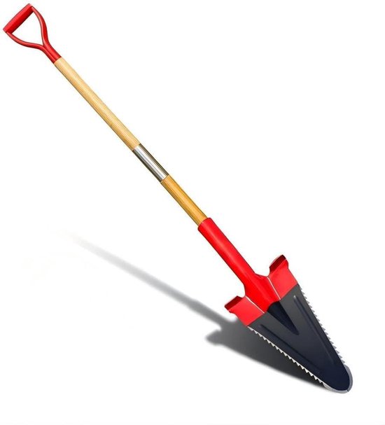 Spade met zaag - Wortelspade tuingereedschap - Tuinonderhoud klussen - 3-in-1 functie - 142 cm lengte - Zwart