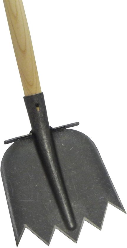 Spade Steekschop - Schoppen Tuinschep - Tuinieren Grond Verzetten - Met Tanden Scherpe Rand - 137 cm Lengte - Zilverkleurig