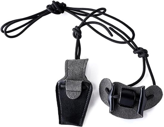 Spankoord voor boogschutters - lederen boogspanner voor recurveboog - boogspankabel voor recurveboog en langboogaccessoires van Merkloos	