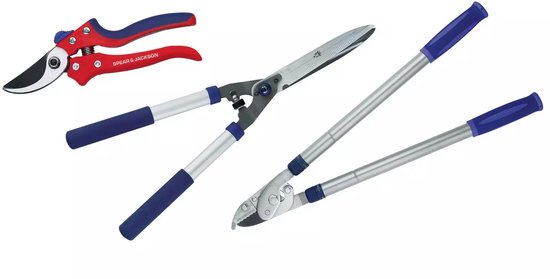 Spear and Jackson 3-delige Tuingereedschap Set – Heggenschaar, Snoeischaar & Telescopische Takkenschaar – Chroom Bladen – 10 Jaar Garantie