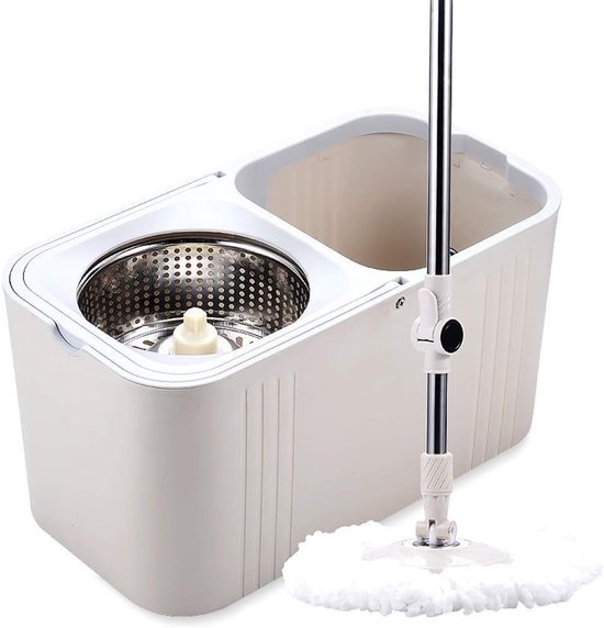 Speed Mop - Dweil met emmer - Vloeren reinigen - Automatisch roterend - Handsfree wassen - Grijs