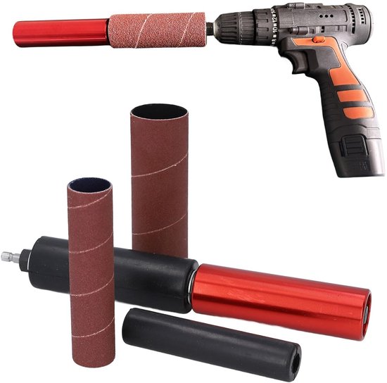 Spindle Sanding Adapter, Sanding Drum Adapter, Aluminum Alloy Drilling Sanding Mandrel Kit for Wood Metal, with Universal Size, Easy To Install, for Vibration Drilling Machine van Merkloos	