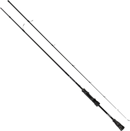 Spinhengel Finesse - Streetfishing Hengel - Vissen op Baars - Lichtreflecterende Top - 190 cm - Zwart