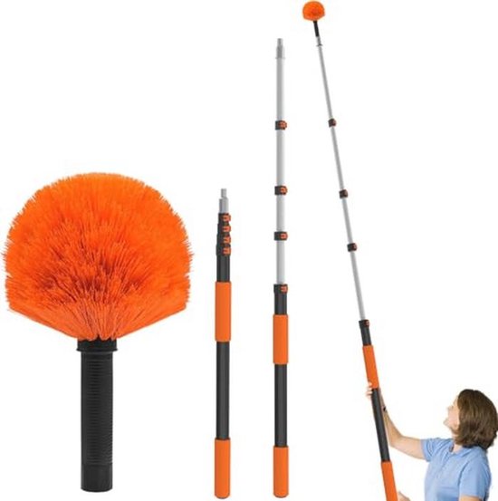 Spinnenweb Duster met Verlengpaal - Professionele Telescopische Stofborstel voor Binnen en Buiten van Merkloos	