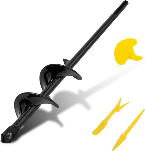 Spiraalboor voor de tuin 22x4cm - Ideaal voor boormachines, planten, en het graven van gaten in de grond, perfect voor bloemenbedden en tuinprojecten