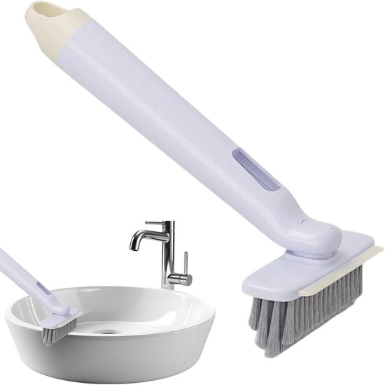 Spleet Borstels - Voegen Schrobber - Effectief Reinigen - 360 Graden Draaibaar - 25 x 16 x 3.3 cm - Paars
