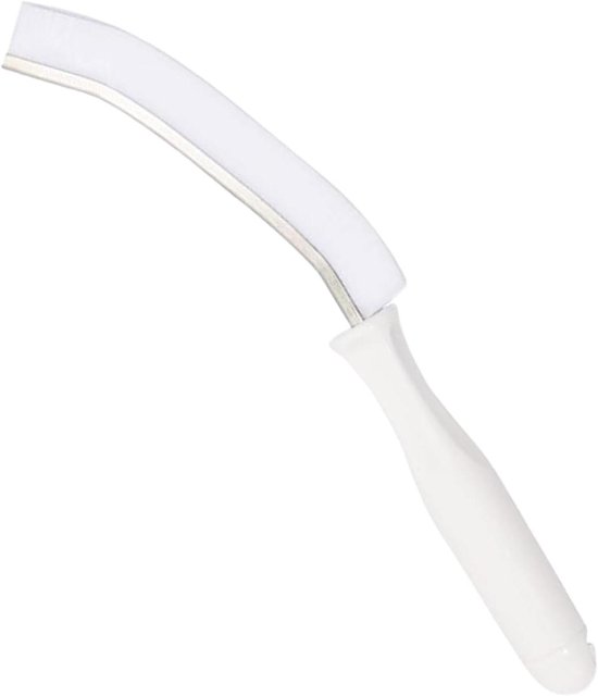 Spleetborstel Lange Steel - Badkamerborstel Voegreiniger - Schoonmaken van Voegen - Ergonomisch Ontwerp Gebogen Haren - 28 cm - Wit