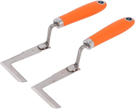 Spleetwieder Set - Onkruidsteker Tuin - Onkruid Verwijderen - Driezijdig Schraperontwerp - 2 stuks - Zilver