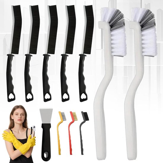 Spletreinigingsborstel - Voegenborstel - Grondig Reinigen - Ergonomische Handgreep - 1 Stuk - Meerkleurig
