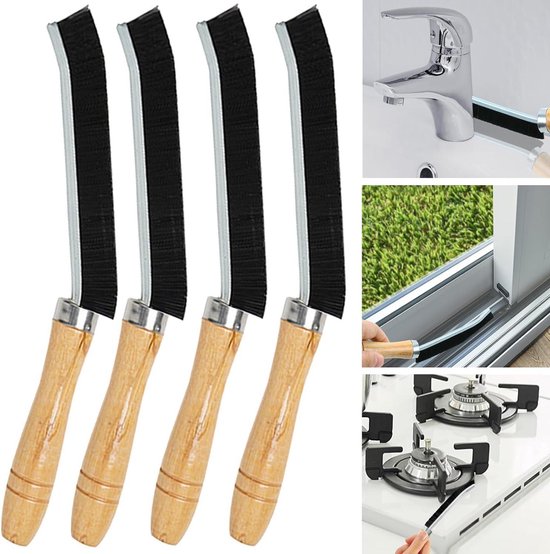 Splijtreinigingsborstel voor badkamer - reinigingsborstel voor voegen - harde borstel - hoekreinigingsborstel voegenborstel badkamer van Merkloos	