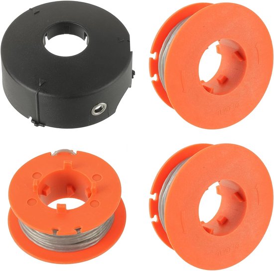 Spoel van vervangingsdraad - Geschikt voor Bosch ART 23 26 30 Combitrim Easytrim grastrimmer 1,6 mm x 8 m - F016800175 spoel, 016L71088 dop (3 spoelen + 1 dop) van Merkloos	