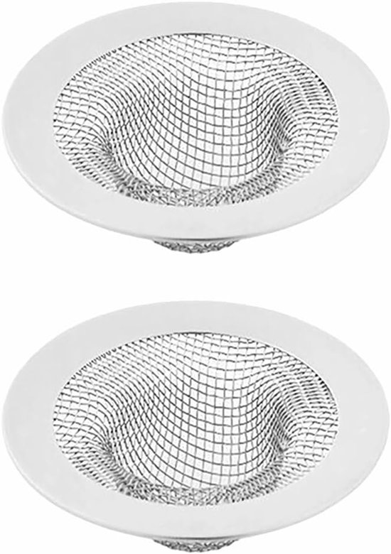 Spoelbak Afvoerzeef, 2 stuks RVS Aanrecht Filter Mesh Haar Catcher Mand voor Keuken Badkamer Bad Douche Vloer Afvoer, 5cm/2,9 Inch (Small) van Boao