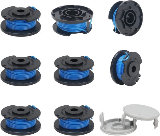 Spoelen Set - Draad Spoelen - Gras Trimmer - 8 Delige Set - 4x4x1.7 cm - Blauw