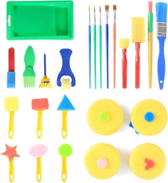 Sponge Brush Set - verfkwasten - schilderen met sponsen van Merkloos	