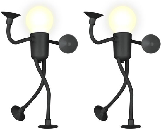 Sportief nachtlampje - 2/4 stuks schattige man - grappig met zuignap - doe-het-zelf nachtlampje voor slaapkamer - Valentijnsdag - Pasen van Merkloos	