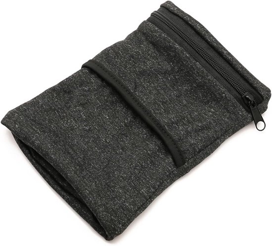 Sportpolstas - polsportemonnee - ritssluiting - zweetabsorberende armbanden met tas - voor hardlopen - wandelen - joggen - fietsen - yoga - multifunctionele sportaccessoires van Merkloos	