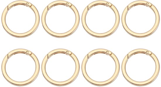 Spring O-ringen, 8 stuks 1,6 inch metalen ronde clips platte trigger sleutelhangers klikgesp sluitingen voor sleutelhangers tassen portemonnees riemen hondenriemen doe-het-zelf ambachten,