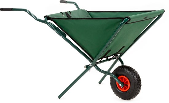 Springos Kruiwagen | Opvouwbaar | Kruiwagenwiel | 50L | 30kg Draagvermogen | Groen