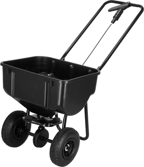 Springos Strooiwagen | Tuin | Mest | Zwart | 25 kg