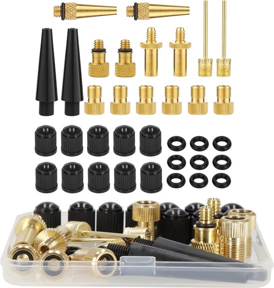 Springos Verloopnippels Fietspomp - Fietspomp - 36 Stuks - Universeel - Goud/Zwart van Springos