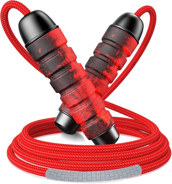 Springtouw - 3 m vrij instelbaar - duurzaam touwspringen voor volwassenen - fitness met 360 graden kogellagers - draaivrij - handgrepen van traagschuim - antislip jump rope met draagtas voor kinderen van Merkloos	