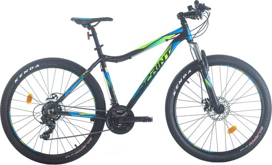 Sprint Hunter - Mountainbike - 27.5 inch - Fiets met 18 versnellingen Shimano - Blauw/Groen - Framemaat: 48 cm - BK22SI0310 R4 van SPRI