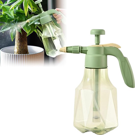 Spuitfles - Transparante Drukspuitfles Met Verstelbare Sproeikop - Handsproeier voor De Tuin - Plastic Pompverstuiver voor Huishoudelijke Schoonmaak - Tuinbesproeiing en Autodetailing - Groente van Merkloos	