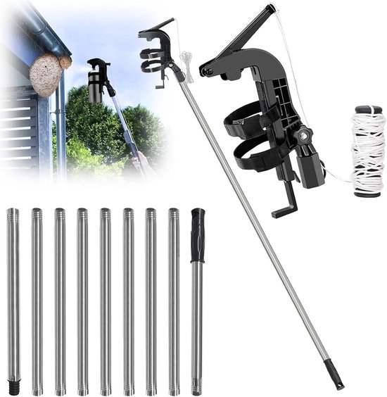 Spuitstang - Verlengsteel - Verlengstuk - Spuitaccessoires - 3.5 Meter Lengte - 115° Verstelbare Hoek - Zwaar Uitgevoerd - Met Ergonomisch Handvat - Voor Boomverzorging & Ramen & Wespenspray van WASPPOWERSpray.