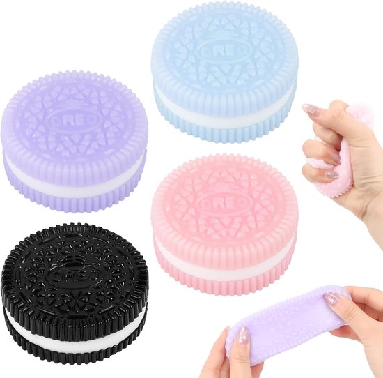 Squishy Anti-Stress Toy Cookies 4pcs Stress Relief Toys Soft Squeeze Biscuit Toys Squeeze Toy Stress Relief Montessori Sensory Squeeze Toys for van Merkloos	