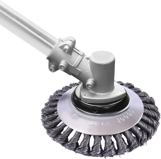 Staaldraad Borstelkop - Onkruidborstel Grastrimmer - Onkruid Verwijderen - Robuuste Mangaanstaal - 15 cm - Zilver