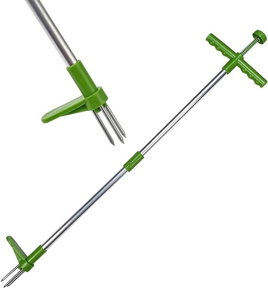 Staand Onkruidtrekker met Lange Steel - 36 Inch Tuingereedschap met 3 Klauwen - Afneembare Onkruidverwijderaar - Zonder Buigen of Knielen van Merkloos	