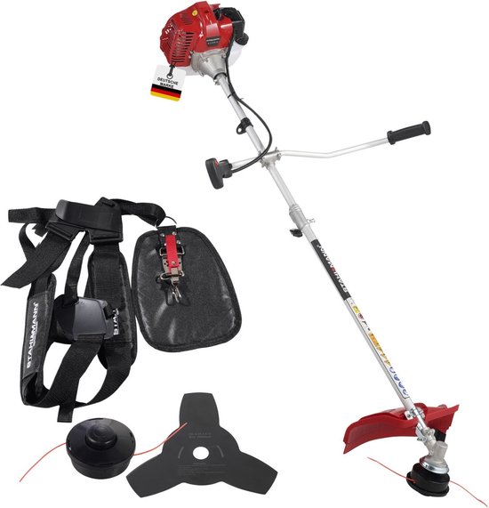 Stahlmann MS520 Benzine Bosmaaier - Benzine Bosmaaier met Krachtige 2 PK Motor, 42 cm Maaibreedte, 1,3 Liter 2-Takt - Graskantensnijder en Grastrimmer met Draagriem van STAHLMANN