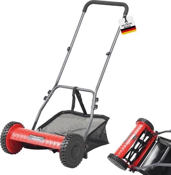 STAHLMANN RoyalCut Handmaaier Kooimaaier - Grasmaaier met 40 of 30 cm Maaibreedte, 27 liter Grasopvangbak, 4-traps Maaihoogteverstelling - Handmatige Grasmaaier Kooimesmaaier - Stil en Milieuvriendelijk van STAHLMANN