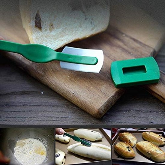 Stainless Steel Broodmessen - Brooddeegmes - Bakkersmes - Vaste Lemmet met Beschermhoes - Gereedschap voor het Markeren van Brooddeeg van Vesalletti