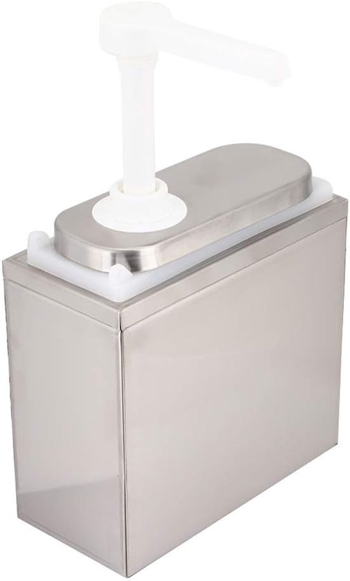 Stainless Steel Condiment Dispenser with PP Plastic Pump, Sauce Dispenser for Ketchup Mayonnaise Steak Sauce Dessert Syrup Vinegar Oil Soy Sauce (1L with bottom) van Merkloos	
