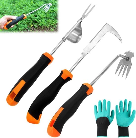 Stainless Steel Onkruidsteker, Handmatige Onkruidverwijderaar, Tuingereedschap, Efficiënt Onkruid Uittrekken, 32 cm Uprooting Tool