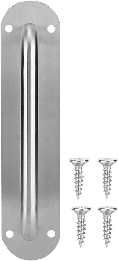 Stainless Steel Pull Push Deurhandgrepen met Back Plate - Zware Duty Handgrepen - Hardware voor Badkamer - Schuur - Toilet - Garagedeur (Elliptisch) van Merkloos	