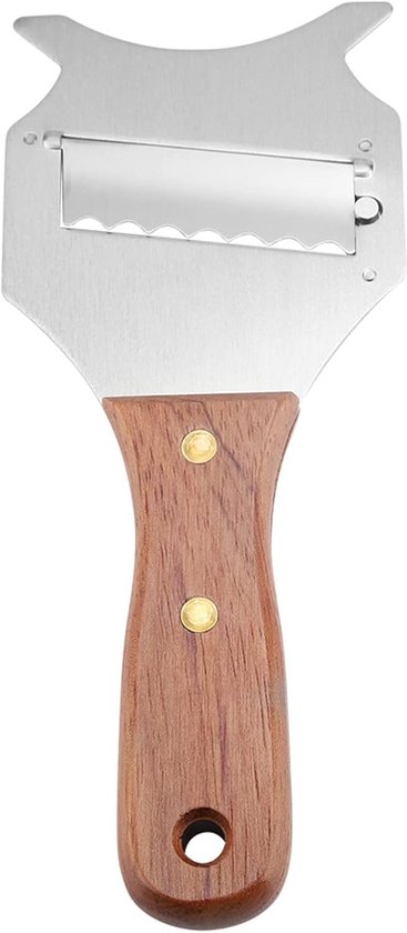Stainless Steel Slicer for Truffles or Cheese Sharp Cutter for Garlic Mushrooms, Vegetables or Fruits with Adjustable Sharp Knife and Non-Slip Wooden Handle for Home Kitchen van Merkloos	