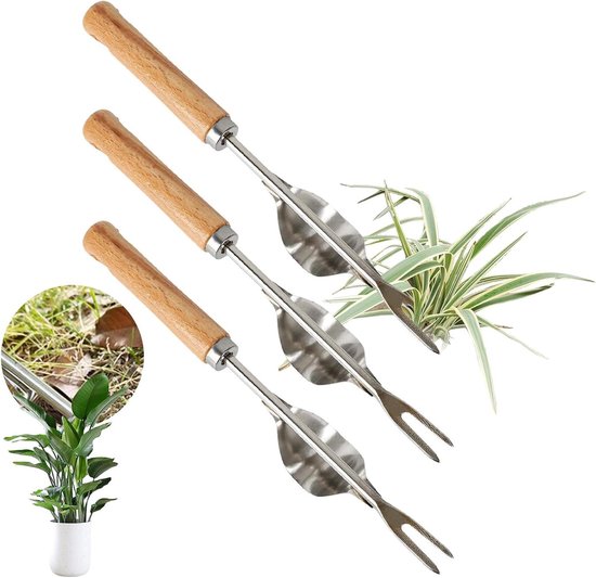 Stainless Steel Weed Cutter Remover - Wooden Handle Lawn Edge Device for Moss Removal Tools van Trintion